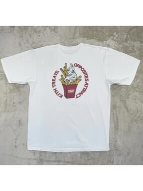 KITH Treats “Opposites Attract” White Graphic Pocket Tee Size Large (Cut Tags)